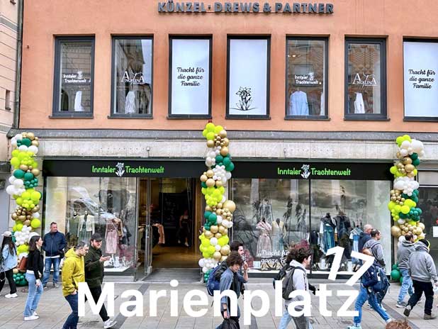 Ein "Inntaler Trachtenwelt" Geschäft eröffnete auf dem Marienplatz am 18.05.2024 Foto: DJ Woiferl