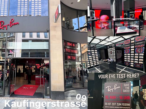 Münchens 1. Ray Ban Store eröffnete in der Kaufingerstrasse, Anfang Mai 2024 Fotos: Martin Schmitz